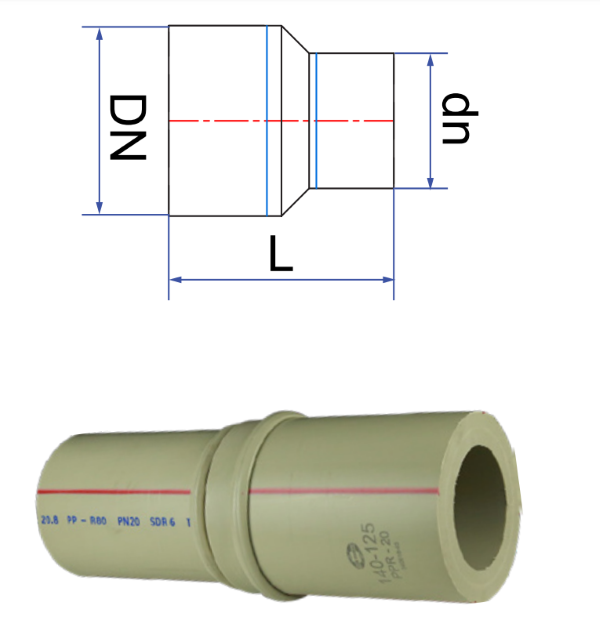 nối thẳng chuyển bậc hàn pp-r tiền phong
